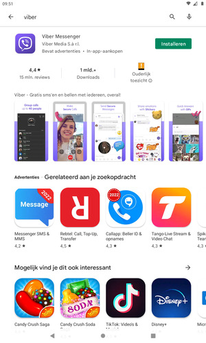 Selecteer de app