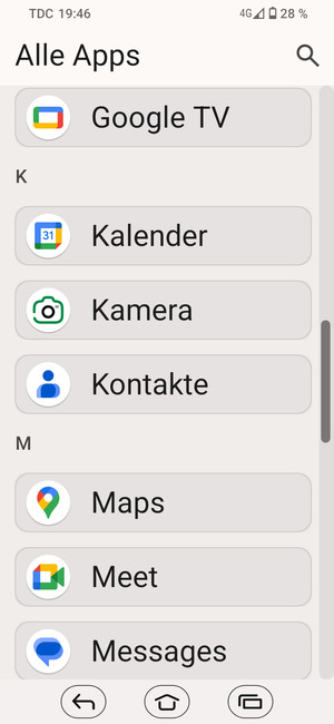Scrollen Sie und wählen Sie Kontakte