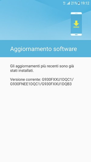 Se il tuo telefono è aggiornato, vedrai la seguente schermata
