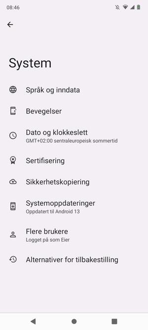 Velg Systemoppdateringer