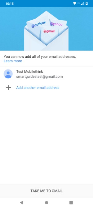 Select TAKE ME TO GMAIL