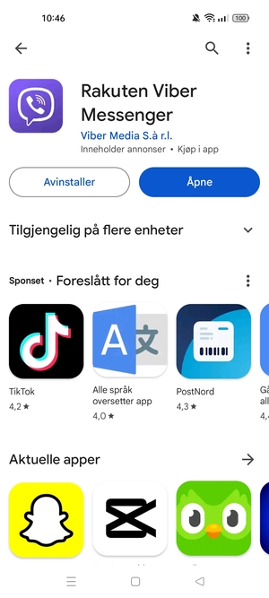 Velg Åpne