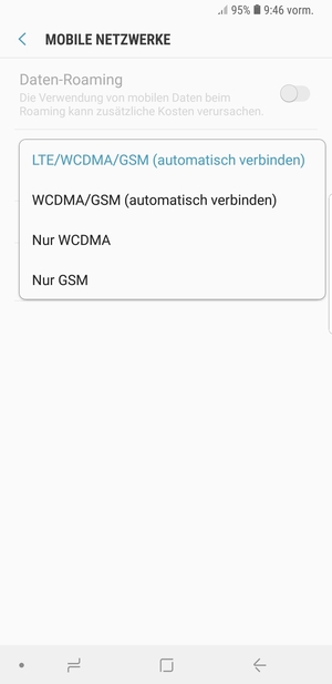 Wählen Sie Nur GSM, um 2G zu aktivieren