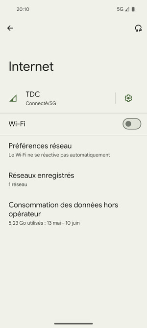 Activer le Wi-Fi
