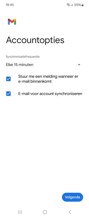 Selecteer Volgende