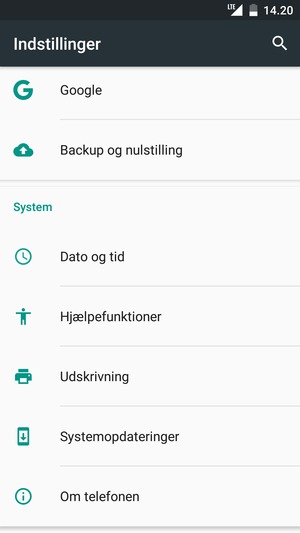 Scroll til og vælg Systemopdateringer
