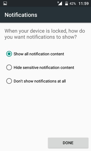 Select your preferred option and select DONE