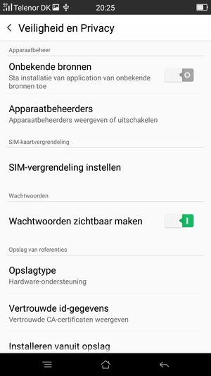 Selecteer SIM-vergrendeling instellen