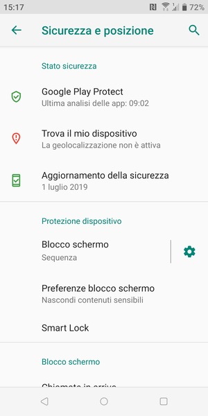 Il tuo telefono è ora protetto dal blocco schermo