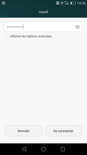 Saisissez le mot de passe du Wi-Fi et sélectionnez Se connecter
