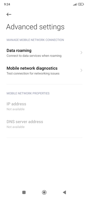 Select Data roaming