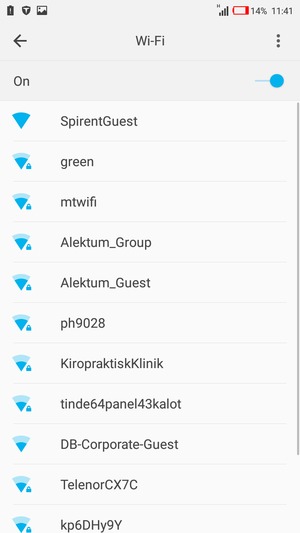 Select the wireless network you want to connect to