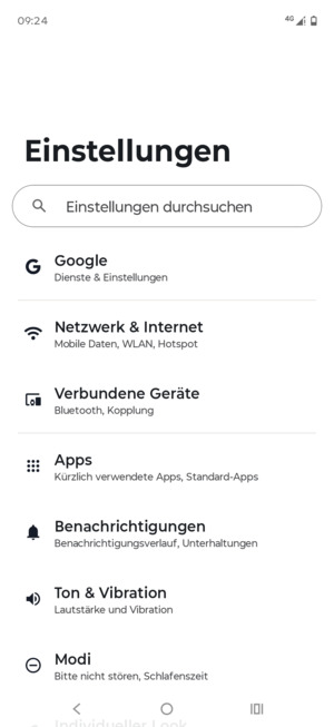 Wählen Sie Netzwerk & Internet