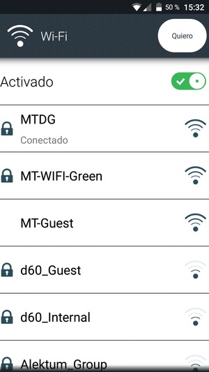 Ahora está conectado a la red Wi-Fi
