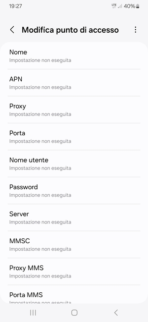 Inserisci informazioni MMS