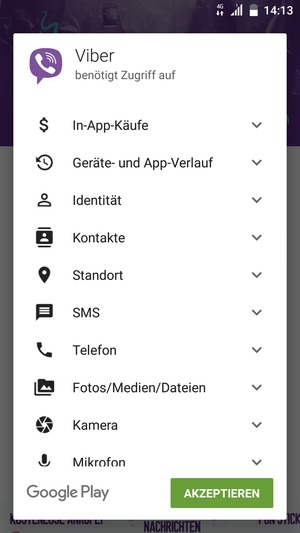 Wählen Sie AKZEPTIEREN