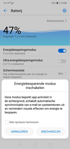 Selecteer INSCHAKELEN