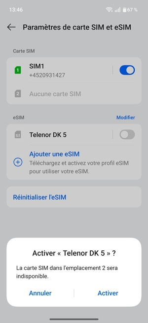 Sélectionnez  Activer