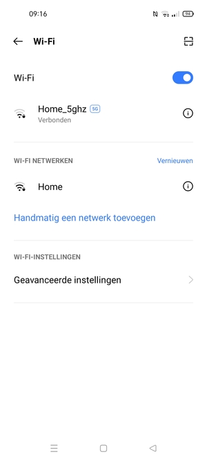U bent nu verbonden met het WiFi-netwerk