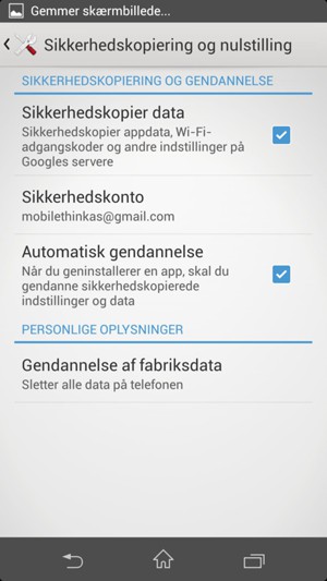 Vælg Sikkerhedskonto