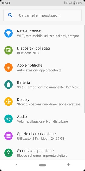 Seleziona Rete e Internet