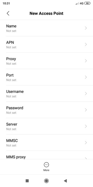 Enter Internet information