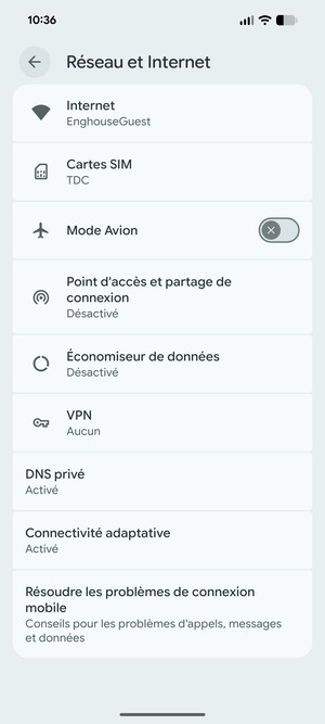 Sélectionnez Cartes SIM