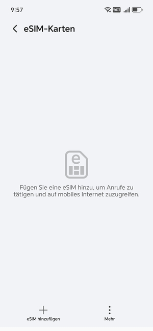 Wählen Sie eSIM hinzufügen