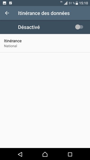 Activer ou désactiver Itinérance des données