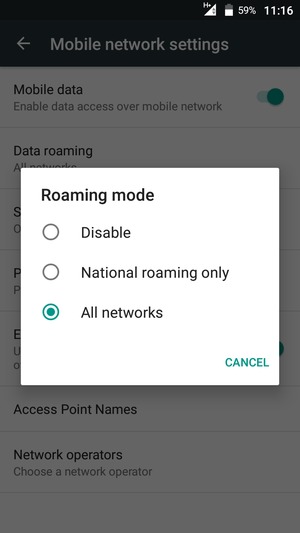 Select your preferred option
