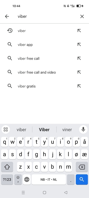Skriv inn applikasjonsnavnet og velg Søk