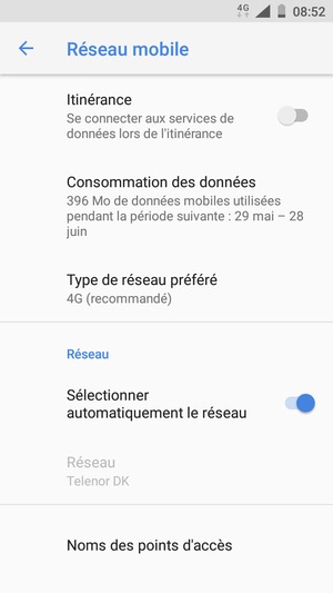 Sélectionnez Noms des points d'accès