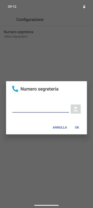 Inserisci Numero segreteria e seleziona OK