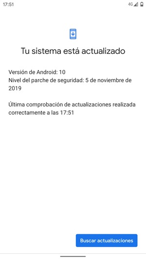 Si su teléfono está actualizado, verá la siguiente pantalla