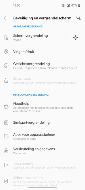 Selecteer Simkaartvergrendeling