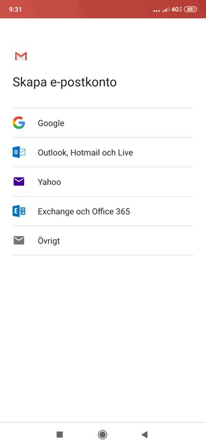 Välj Outlook, Hotmail och Live