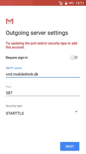 Select Security type