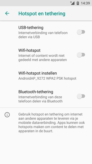 Selecteer Wifi-hotspot instellen