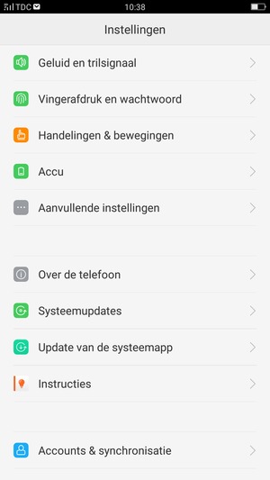 Scroll naar en selecteer Aanvullende instellingen