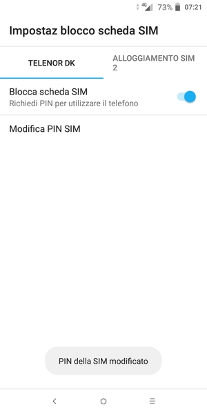Il tuo PIN della SIM è stato modificato