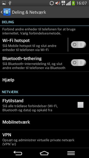 Vælg Mobilnetværk