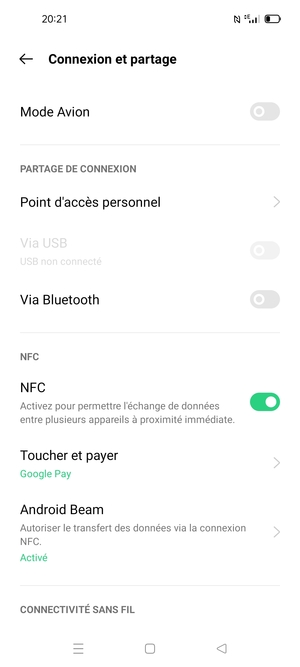 Sélectionnez Point d'accès personnel