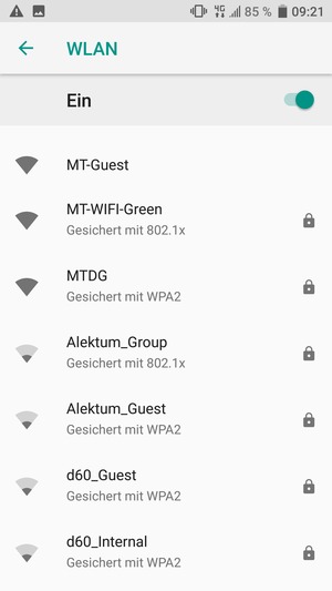 Wählen Sie das Wireless-Netzwerk, zu dem Sie eine Verbindung herstellen möchten