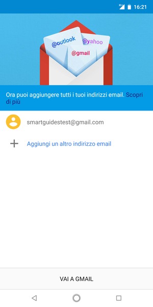 Seleziona VAI A GMAIL