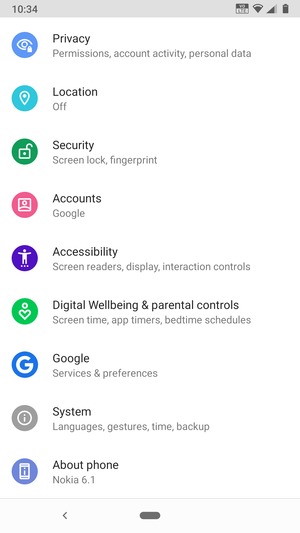 Scroll to and select Accounts