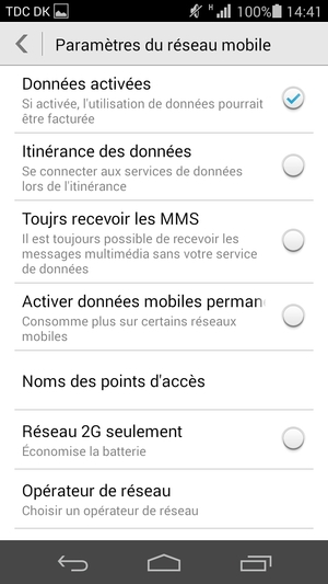 Sélectionnez Noms des points d'accès