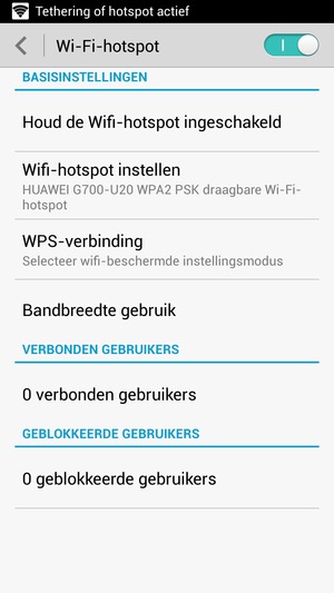 Uw telefoon is nu geïnstalleerd voor gebruik als modem