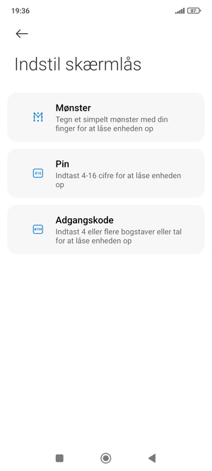 Vælg Mønster