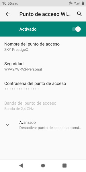 El teléfono ha sido configurado para su uso como módem
