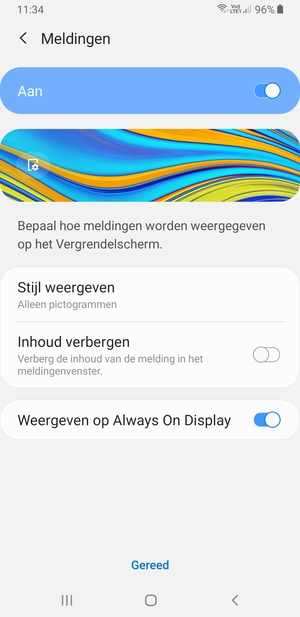 Selecteer uw voorkeursopties en selecteer Gereed